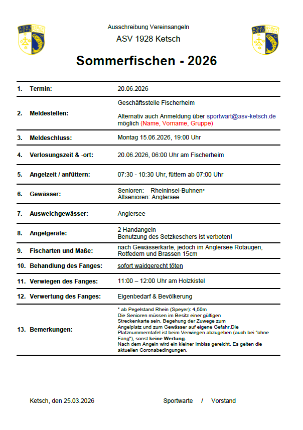 Senioren Sommerfischen